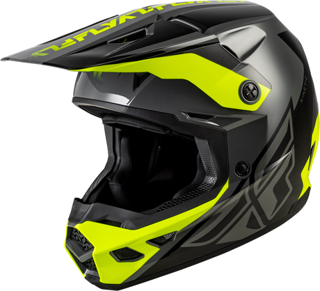 Fly Racing Kinetic Crest Helmet Grey/Black/Hi Vis - Size Medium for Off-Road Motorcycles