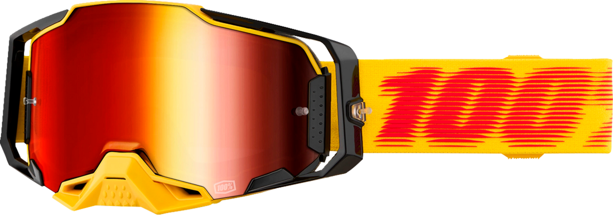 100% Armega Tetsu Goggle with Red Mirror Lens – Impact-Resistant Sport Eyewear for Motocross and Off-Road Vehicles