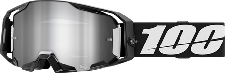 100% ARmatic Goggle with Silver Flash Mirror Lens - Black Frame - Fits Motocross and Off-Road Helmets