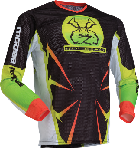 MOOSE OFFROAD Youth Agroid Mesh Jersey - Hi-Viz/Black - Medium 2912-2532