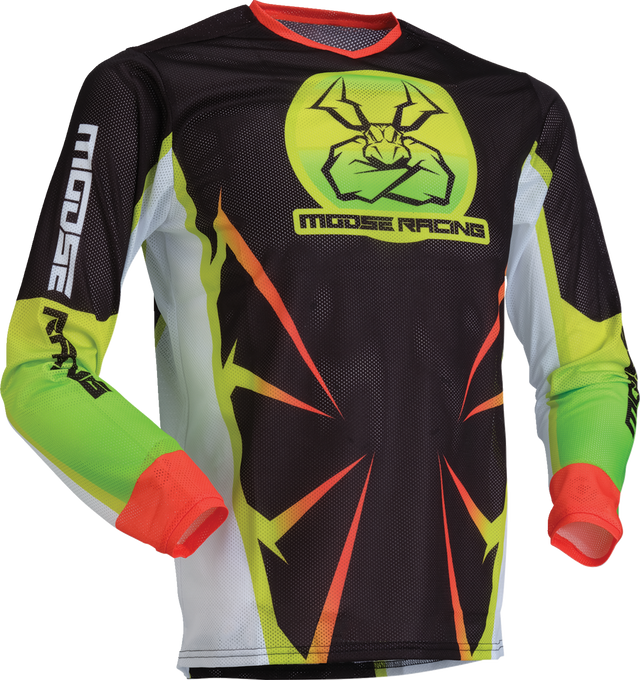 MOOSE OFFROAD Youth Agroid Mesh Jersey - Hi-Viz/Black - Medium 2912-2532