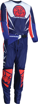 MOOSE OFFROAD Youth Agroid Mesh Jersey - Red/White/Blue, Large | Durable Performance Wear for Off-Road Vehicles