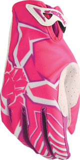 Moose Offroad Agroid™ Pro Gloves - Pink/White, Medium - Durable Fit for UTV, ATV, and Off-Road Vehicles