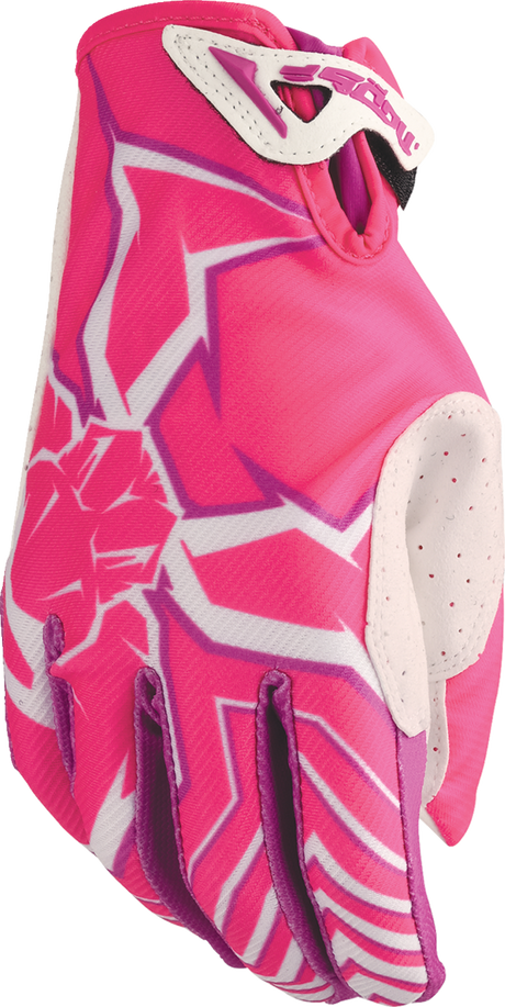 Moose Offroad Agroid™ Pro Gloves - Pink/White, Medium - Durable Fit for UTV, ATV, and Off-Road Vehicles