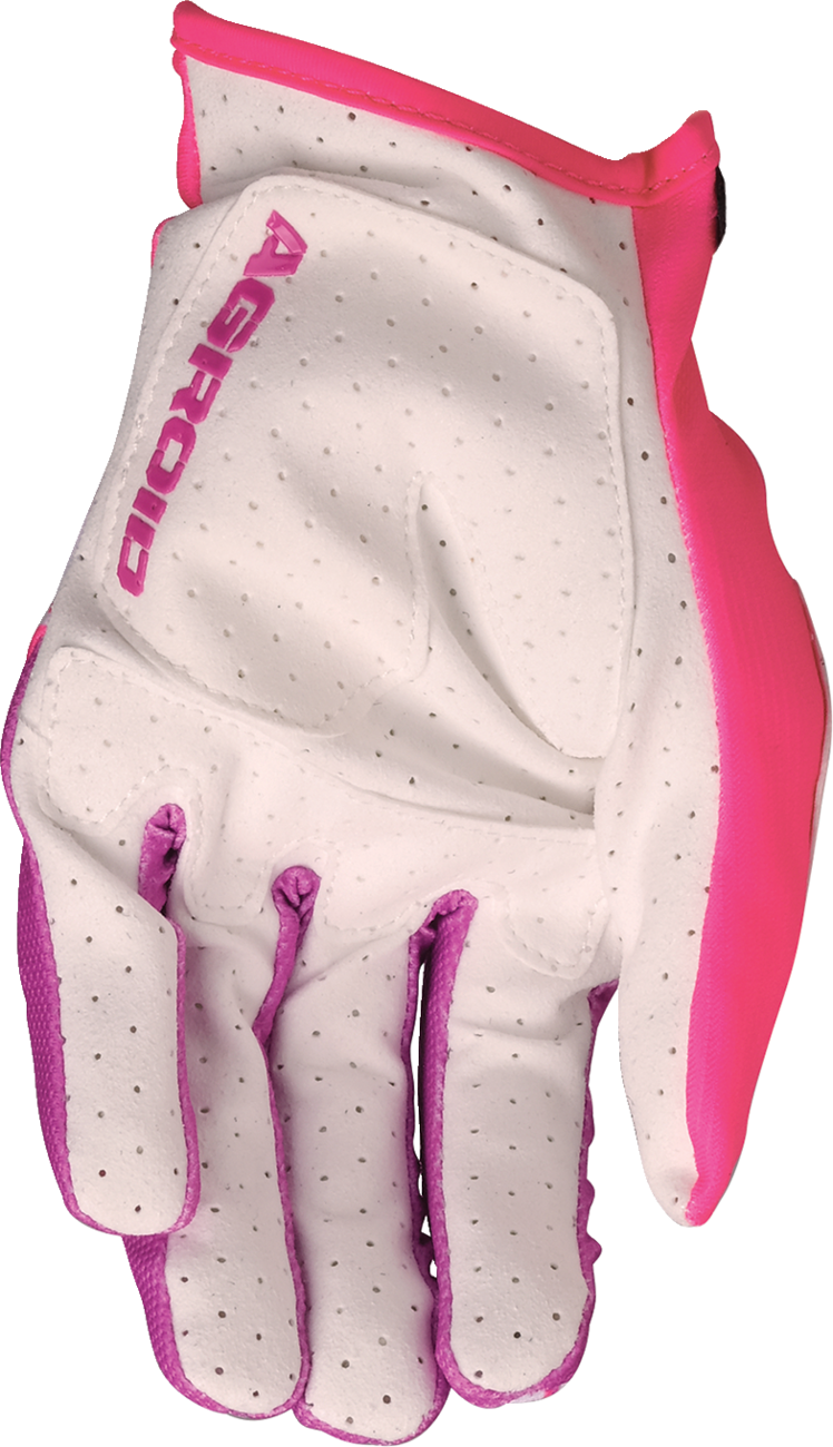 Moose Offroad Agroid™ Pro Gloves - Pink/White, Medium - Durable Fit for UTV, ATV, and Off-Road Vehicles