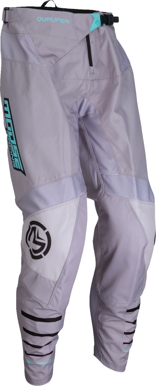 MOOSE OFFROAD Qualifier® Pants - Gray/Teal for Harley-Davidson Touring, Honda CRF, Yamaha YZ, and KTM SX - Part 2901-11834