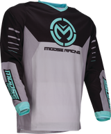 MOOSE OFFROAD Qualifier® Jersey 2XL Gray/Teal - Durable Polyester Performance Fit for UTV, ATV, and Off-Road Vehicles