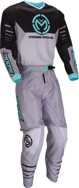 MOOSE OFFROAD Qualifier® Jersey 2XL Gray/Teal - Durable Polyester Performance Fit for UTV, ATV, and Off-Road Vehicles