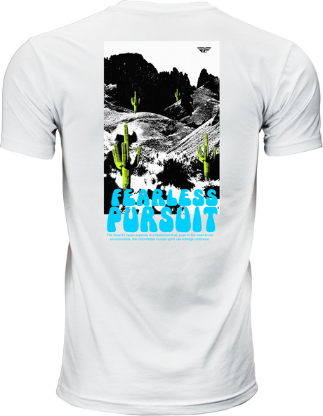 Fly Racing 354-0411L Desert Tee White Large - Premium Cotton T-Shirt for Off-Road and Motorcycle Riding
