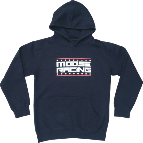 Moose Offroad Youth All-American Hoodie - Navy - XL - Part 3052-0701 with Screen Printed Graphic, 65% Cotton / 35% Polyester for Off-Road Vehicles