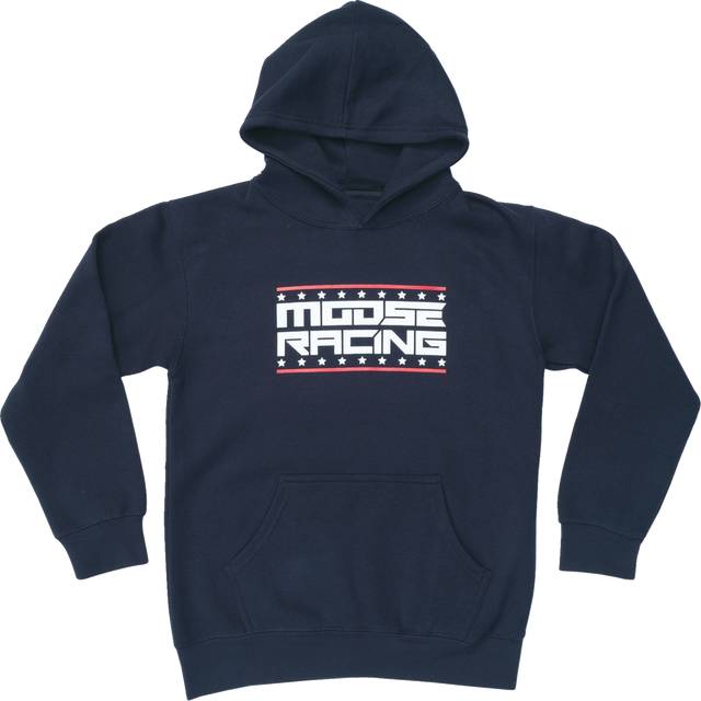 Moose Offroad Youth All-American Hoodie - Navy - XL - Part 3052-0701 with Screen Printed Graphic, 65% Cotton / 35% Polyester for Off-Road Vehicles