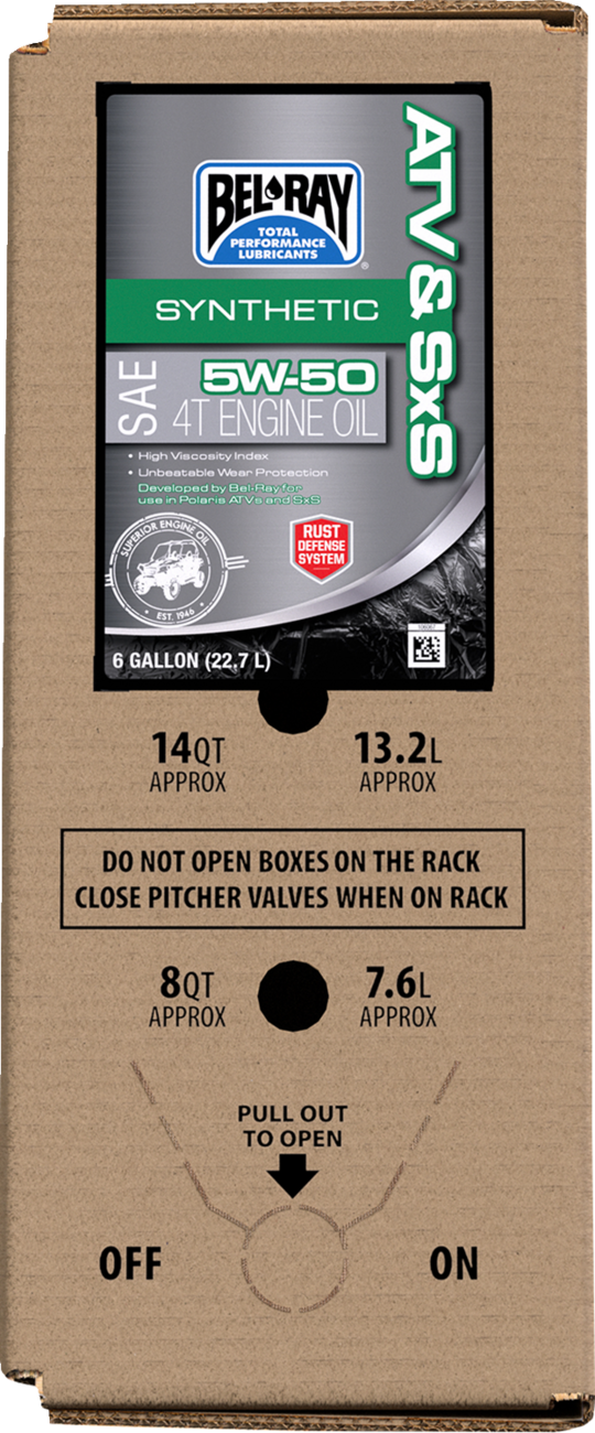 BEL-RAY ATV & SxS Synthetic Oil 6 US Gal - Engine Protection for ATV, UTV, and SxS Vehicles - Part 302664150033