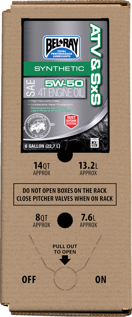 BEL-RAY ATV & SxS Synthetic Oil 6 US Gal - Engine Protection for ATV, UTV, and SxS Vehicles - Part 302664150033
