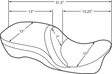 Drag Specialties Seats Touring Pillow Seat for Harley Davidson FL 2009-2023 with Cooler-Reflective Leather and Urethane Foam