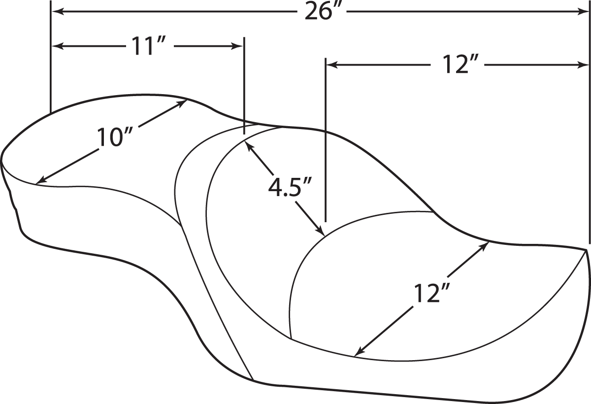 Drag Specialties Seats Low Profile Pillow Seat for XL '04-'22 - Part Number 0804-0261