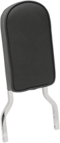 Drag Specialties Seats Tall Square Sissy Bar Pad with Piping - Black | Fits Harley-Davidson and More, Part 0822-0296