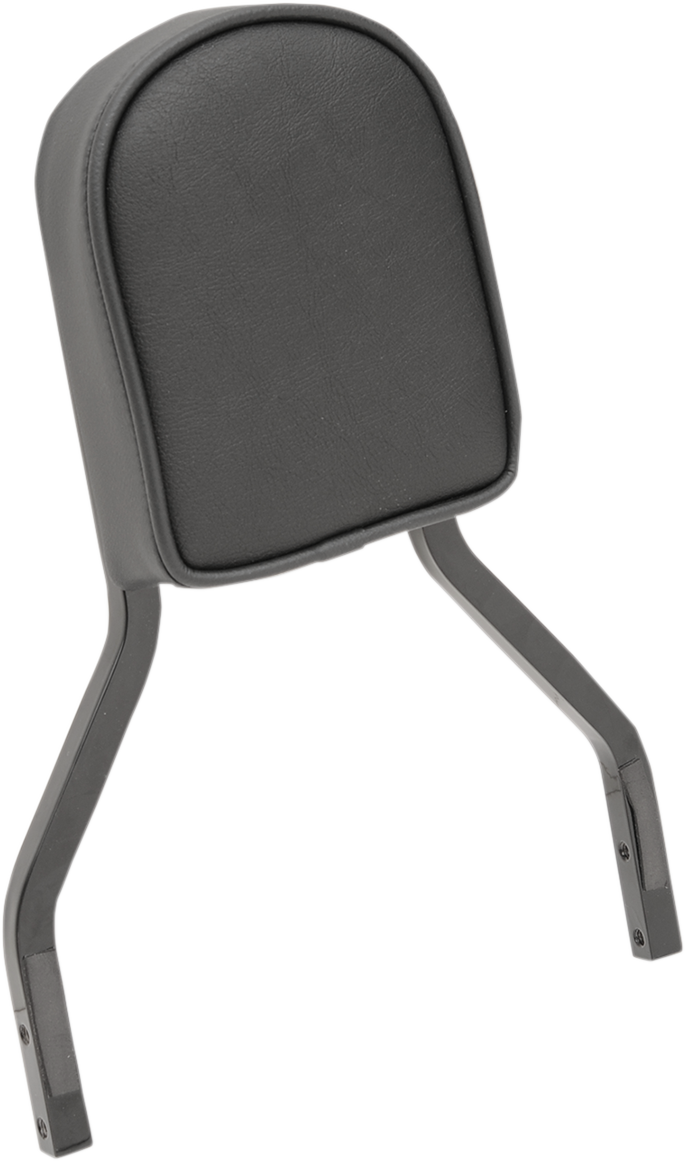 Drag Specialties Seats Short Square Sissy Bar Pad with Piping – Black for Harley-Davidson with 4-inch I.D. Fitments (Part No. 0822-0297)
