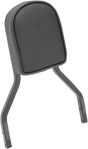 Drag Specialties Seats Short Square Sissy Bar Pad with Piping – Black for Harley-Davidson with 4-inch I.D. Fitments (Part No. 0822-0297)