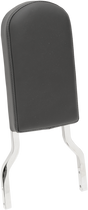 Drag Specialties Seats Tall Sissy Bar Pad - Smooth Black with Solar Reflective Leather Top - Fits Harley-Davidson and 9/16"x2" Drag Specialties Sissy Bars