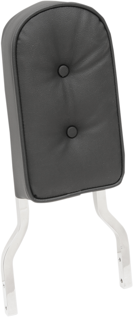Drag Specialties Seats Tall Sissy Bar Pad with Piping for Harley-Davidson with 4 inch I.D. Square Bars - Black