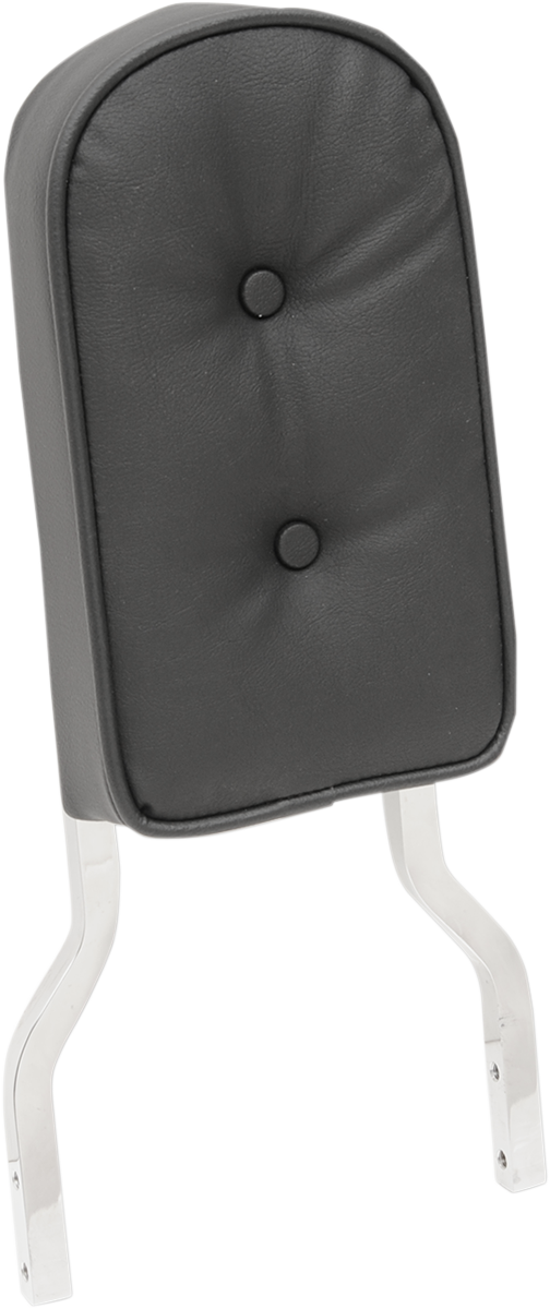 Drag Specialties Seats Tall Sissy Bar Pad with Piping for Harley-Davidson with 4 inch I.D. Square Bars - Black