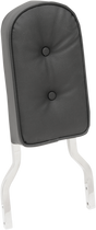 Drag Specialties Seats Tall Sissy Bar Pad with Piping for Harley-Davidson with 4 inch I.D. Square Bars - Black