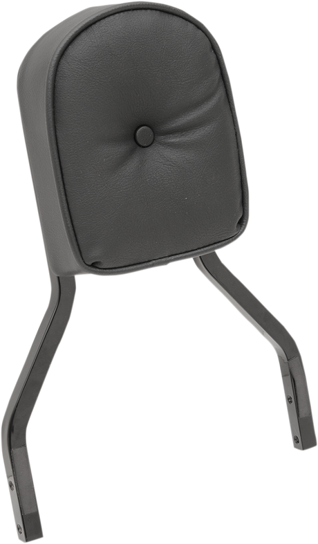 Drag Specialties Seats Sissy Bar Pad - Short Pillow with Piping - Black for Harley-Davidson and Custom Motorcycles, Part 0822-0301