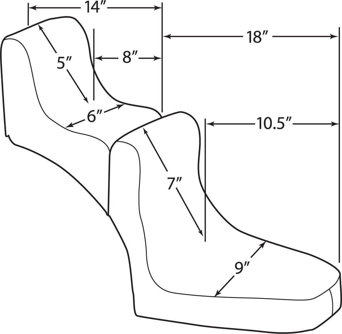 Drag Specialties Seats Rear Scorpion Solo Pad - Black for Harley-Davidson Touring and Softail Models DS907040
