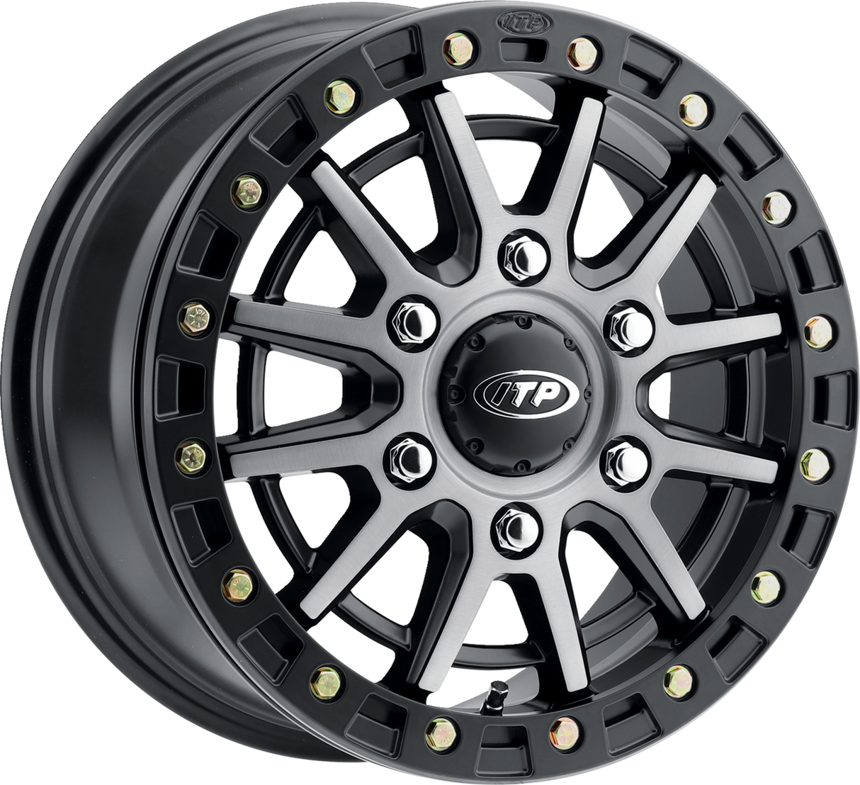 ITP Wheel - SD10 Beadlock - Front/Rear - Brushed Gray w/Black - 16x7 - 6/5.5 - 78.9 mm 1622626720B