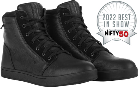 Highway 21 Axle Leather Waterproof Motorcycle Shoes – Black, Size 8 – Compatible with Harley-Davidson, Honda, Yamaha, Suzuki, Kawasaki