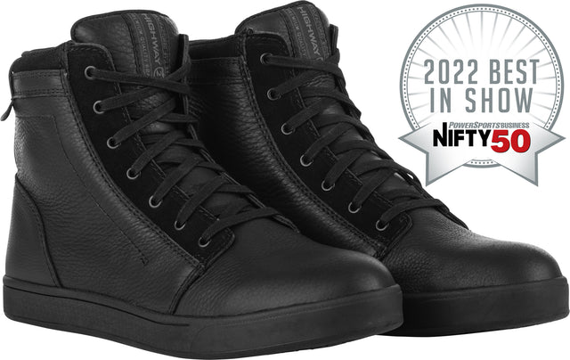 Highway 21 Axle Leather Waterproof Boots for Harley Davidson, Size 12, Black