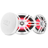 DS18 NXL Series 6x9 inch Marine Coaxial Speaker with RGB Lights - White, 125W RMS, 2-Way for Powersports and Marine Vehicles