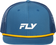 Fly Racing Fly Trucker Hat Blue/Yellow with Adjustable Snapback - One Size Fits Most
