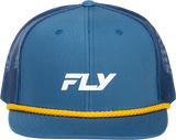 Fly Racing Fly Trucker Hat Blue/Yellow with Adjustable Snapback - One Size Fits Most