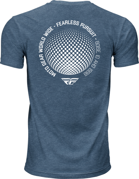 Fly Racing Fly Worldwide Tee Blue Medium - Premium Cotton Crew Neck T-Shirt for Motorcycle & Off-Road Vehicles