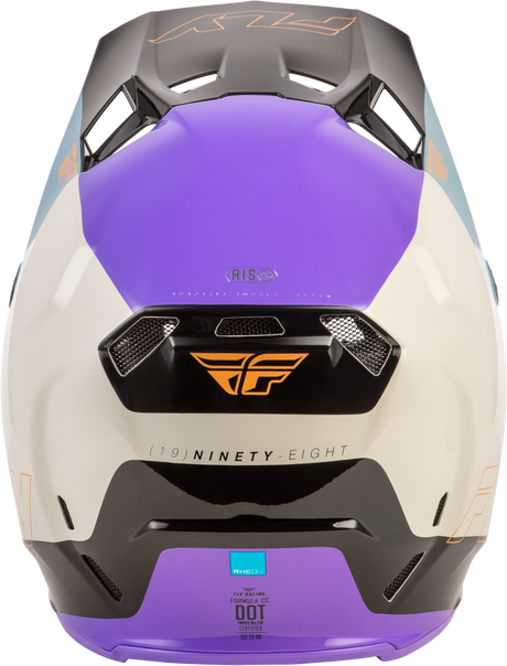 Fly Racing Formula CC Glide Helmet Purple/Stone/Black XS – Motorcycle Helmet for Street and Off-Road Use