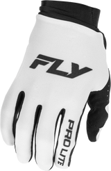 Fly Racing Pro Lite Gloves White/Black for Motorcycle and ATV Riders - Part 379-0452X