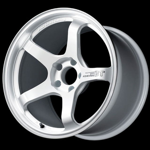 Advan GT Beyond 18x9.5 +45 Racing White Wheel for Honda Civic, Mazda Mazda3, Subaru Impreza, Ford Focus, and More – Part Number YAQB8J45DW