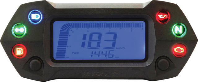 KOSO DB 01R LCD Speedometer Gauge for Cruiser, Streetfighter & Dual-Sport Motorcycles - Part Number BA027002