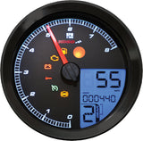KOSO BA051231 Speedo / Tach Black Bezel LCD Color Change Display for Harley Davidson XL1200T, FXDLS, XL883N Models