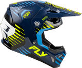 Fly Racing Formula CP Slice Helmet Navy, Hi Vis & White for Youth with Impact Absorption Features