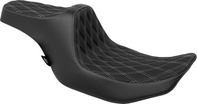 Drag Specialties Seats Predator III Double Diamond Seat with Silver Stitching for Harley FLT/FLH 2023-2024 – Model 4686C