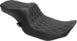 DRAG SPECIALTIES SEATS Predator III 2-Up Seat for Harley FLT/FLH 2023-2024 – Vinyl Double Diamond Silver Stitching