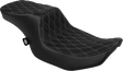Drag Specialties Seats Predator 2-Up Seat - Vinyl - Double Diamond Silver Stitch for Harley FLTR/FLHX 2023-2024 (Part No. 4692C)