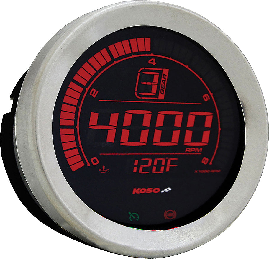 KOSO HD 02 Series Gauge Kit with Silver Bezel for Harley-Davidson FLHTC Electra Glide Classic (2004-2013)
