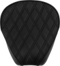 Drag Specialties Seats Rear Solo Seat Wide Double Diamond Black Stitch for Harley FL 1997-2023 Part 4698B