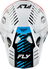 Fly Racing Formula CP Slice Helmet White/Red/Cyan Large - Lightweight DOT/ECE Approved Motorcycle Helmet with Impact-Absorbing Technology