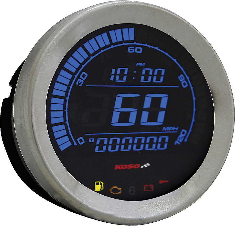 KOSO HD 02 Series Gauge Kit with Silver Bezel for Harley-Davidson FLHTC Electra Glide Classic (2004-2013)