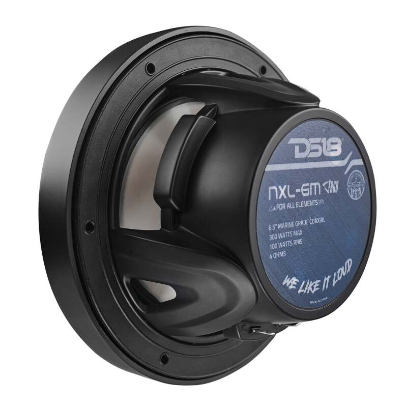 DS18 NXL-M Series Marine and Powersports 6.5-inch 2-Way Speaker with RGB LED Lighting - Black Finish