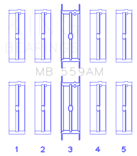 King Engine Bearings Ford 330/352/360/390/410/428 Engine (Size 040) Main Bearing Set